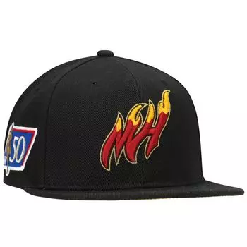 Мужская черная кепка Snapback Mitchell & Ness Miami Heat в честь 50-летия Майами Хит