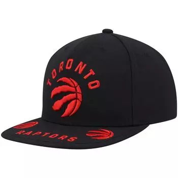 Мужская черная кепка Snapback Mitchell & Ness Toronto Raptors с загрузкой спереди