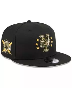 Мужская черная кепка Snapback New York Mets 2024 Armed Forces Day 9FIFTY New Era, черный