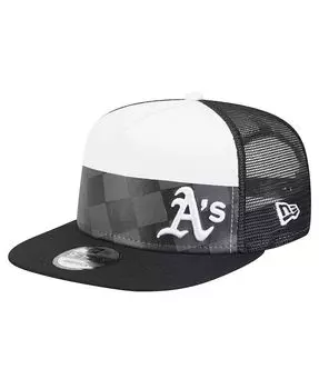 Мужская черная кепка Snapback Oakland Athletics Checkmate Trucker 9FIFTY Snapback New Era, черный