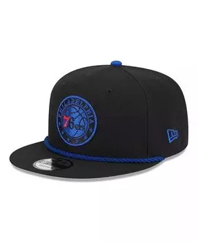 Мужская черная кепка Snapback Philadelphia 76ers Back Laurels 9FIFTY New Era, черный