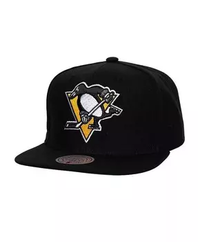 Мужская черная кепка Snapback Pittsburgh Penguins Core Top Spot Spot Mitchell & Ness, черный