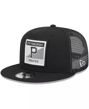 Мужская черная кепка Snapback Pittsburgh Pirates Scratch Squared Trucker 9FIFTY New Era