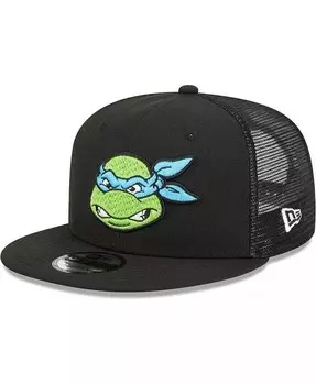 Мужская черная кепка Snapback с черепашками-ниндзя Angry Leonardo Trucker 9FIFTY New Era, черный
