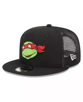 Мужская черная кепка Snapback с черепашками-ниндзя Happy Raphael Trucker 9FIFTY New Era, черный