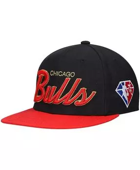 Мужская черная кепка Snapback в честь 75-летия НБА Chicago Bulls Mitchell & Ness