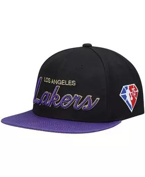 Мужская черная кепка Snapback в честь 75-летия НБА Лос-Анджелес Лейкерс Mitchell & Ness