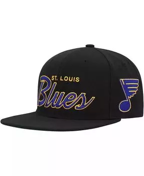 Мужская черная кепка St. Louis Blues Core Team Script 2.0 Snapback Mitchell & Ness, черный