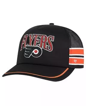 Мужская черная кепка Trucker Snapback с полосками по бокам Philadelphia Flyers '47 Brand, черный