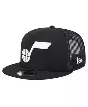 Мужская черная кепка Utah Jazz Evergreen 9FIFTY Trucker Snapback New Era, черный