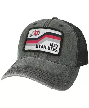 Мужская черная кепка Utah Utes Sun & Bars Dashboard Trucker Snapback Legacy Athletic