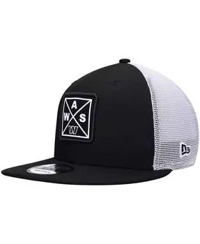 Мужская черная кепка Washington Commanders Quad II 9Fifty Trucker Snapback New Era