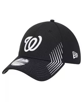 Мужская черная кепка Washington Nationals Active Dash Mark 39THIRTY Flex Hat New Era, черный
