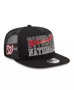 Мужская черная кепка Washington Nationals Street Team с А-образной рамкой Trucker 9FIFTY Snapback New Era, черный