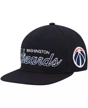 Мужская черная кепка Washington Wizards Hardwood Classics Script 2.0 Snapback Mitchell & Ness