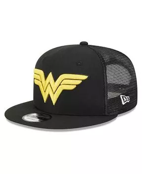 Мужская черная кепка Wonder Woman Trucker 9FIFTY Snapback New Era, черный