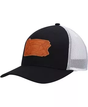 Мужская черная кожаная кепка Trucker Snapback с аппликацией из пенсильванской кожи Local Crowns