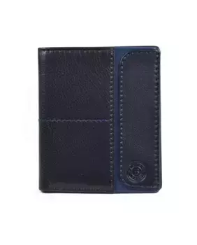 Мужская черная кожаная визитница с синими деталями Miguel Bellido, многоцветный