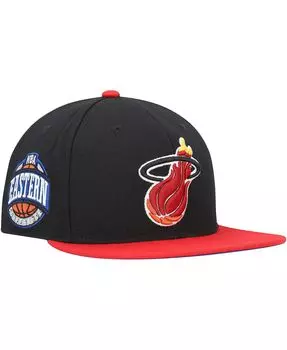 Мужская черная, красная приталенная шляпа из твердой древесины Miami Heat Classics Coast to Coast Mitchell & Ness