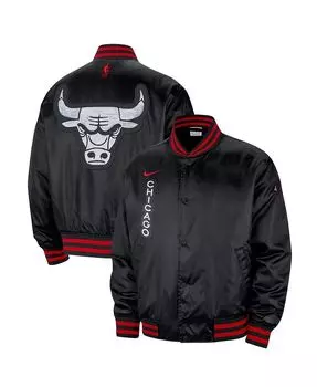 Мужская черная куртка-бомбер с застежкой Chicago Bulls City Edition Courtside Premier 2023/24 Nike, черный