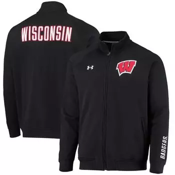 Мужская черная куртка с молнией во всю длину Wisconsin Badgers реглан Game Day Triad Under Armour