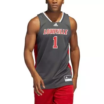 Мужская черная майка #1 Louisville Cardinals в стиле ретро с реверсом adidas