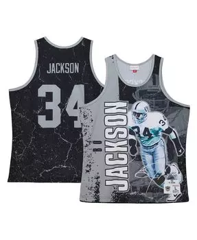 Мужская черная майка Bo Jackson Las Vegas Raiders 1990 Player Burst Mitchell & Ness