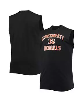 Мужская черная майка Cincinnati Bengals Big and Tall Muscle Tank Profile, черный
