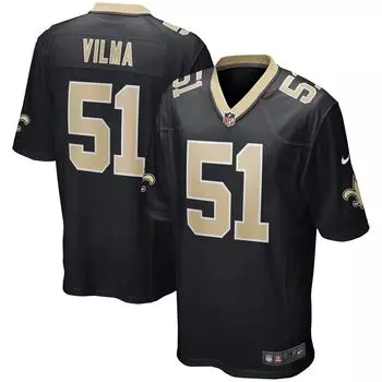 Мужская черная майка игрока пенсионера Джонатана Вилмы New Orleans Saints Game Nike
