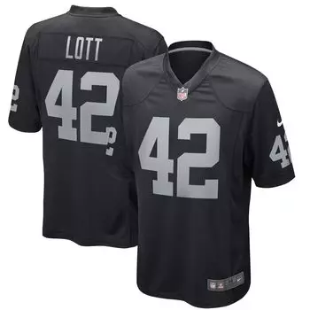 Мужская черная майка игрока пенсионера Ronnie Lott Las Vegas Raiders Game Nike
