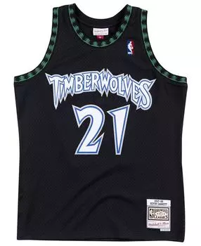 Мужская черная майка Кевина Гарнетта Миннесота Тимбервулвз 1997-98 годов Hardwood Classics Swingman Player Mitchell & Ness