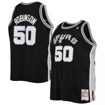 Мужская черная майка Mitchell & Ness David Robinson San Antonio Spurs Big & Tall Hardwood Classics