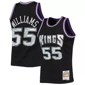 Мужская черная майка Mitchell & Ness Jason Williams Sacramento Kings 2000-01 Hardwood Classics, посвященная 75-летию Diamond Swingman