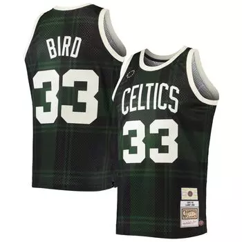 Мужская черная майка Mitchell & Ness Larry Bird Boston Celtics 1985-86 Hardwood Classics Uninterrupted Swingman