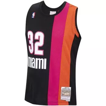 Мужская черная майка Mitchell & Ness Shaquille O'Neal Miami Heat 2005-06 Hardwood Classics Swingman