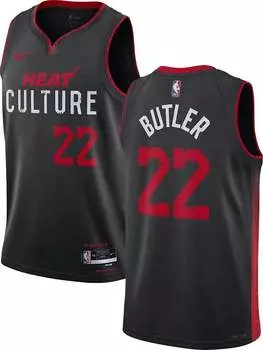 Мужская черная майка Nike Swingman Джимми Батлера № 22 City Edition 2023-24 Miami Heat