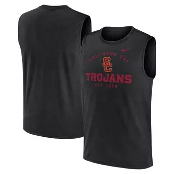 Мужская черная майка с мышцами Nike USC Trojans Primetime Legend Lock Up Performance, цвет Usc Black