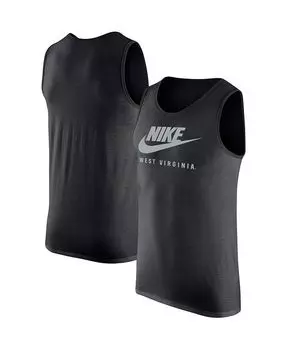 Мужская черная майка West Virginia Mountaineers Futura Performance с круглым вырезом Nike, черный