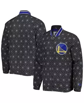 Мужская черная модная атласная университетская куртка Golden State Warriors In-Field Play с молнией во всю длину Starter