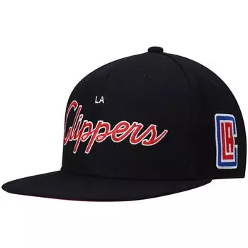 Мужская черная мужская кепка Mitchell & Ness LA Clippers Hardwood Classics Script 2.0 Snapback