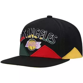 Мужская черная мужская кепка Mitchell & Ness Los Angeles Lakers Hardwood Classics Black History Month Snapback