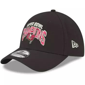 Мужская черная мужская кепка New Era Tampa Bay Buccaneers Super Bowl LV Champions 39THIRTY Flex Hat