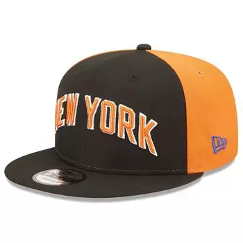 Мужская черная мужская регулируемая кепка New Era New York Knicks 2022/23 City Edition 9FIFTY Snapback