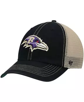 Мужская черная натуральная кепка Baltimore Ravens Trawler Trucker Clean Up Snapback '47 Brand