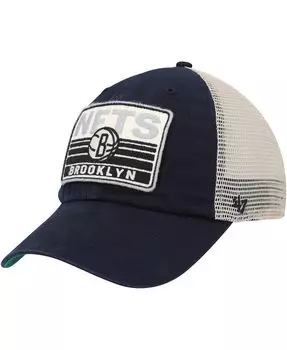 Мужская черная натуральная кепка Brooklyn Nets Four Stroke Clean Up Snapback '47 Brand