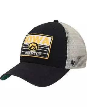 Мужская черная натуральная кепка Iowa Hawkeyes Four Stroke Clean Up Trucker Snapback '47 Brand