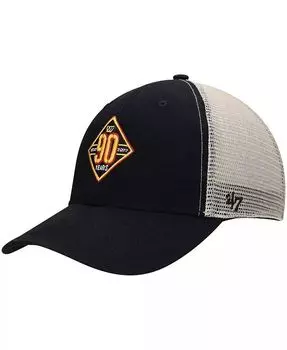 Мужская черная, натуральная кепка Washington Commanders MVP Trucker Snapback 90th Season '47 Brand, черный