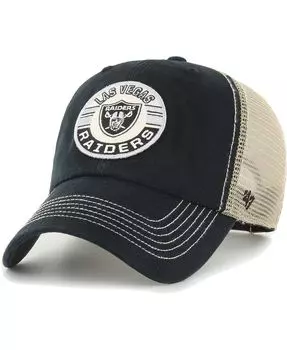 Мужская черная, натуральная регулируемая кепка Las Vegas Raiders Notch Trucker Clean Up '47 Brand