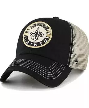 Мужская черная натуральная регулируемая шапка New Orleans Saints Notch Trucker Clean Up '47 Brand, мультиколор