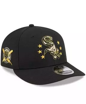 Мужская черная низкопрофильная кепка Chicago White Sox ко Дню вооруженных сил 2024 9FIFTY Snapback New Era, черный